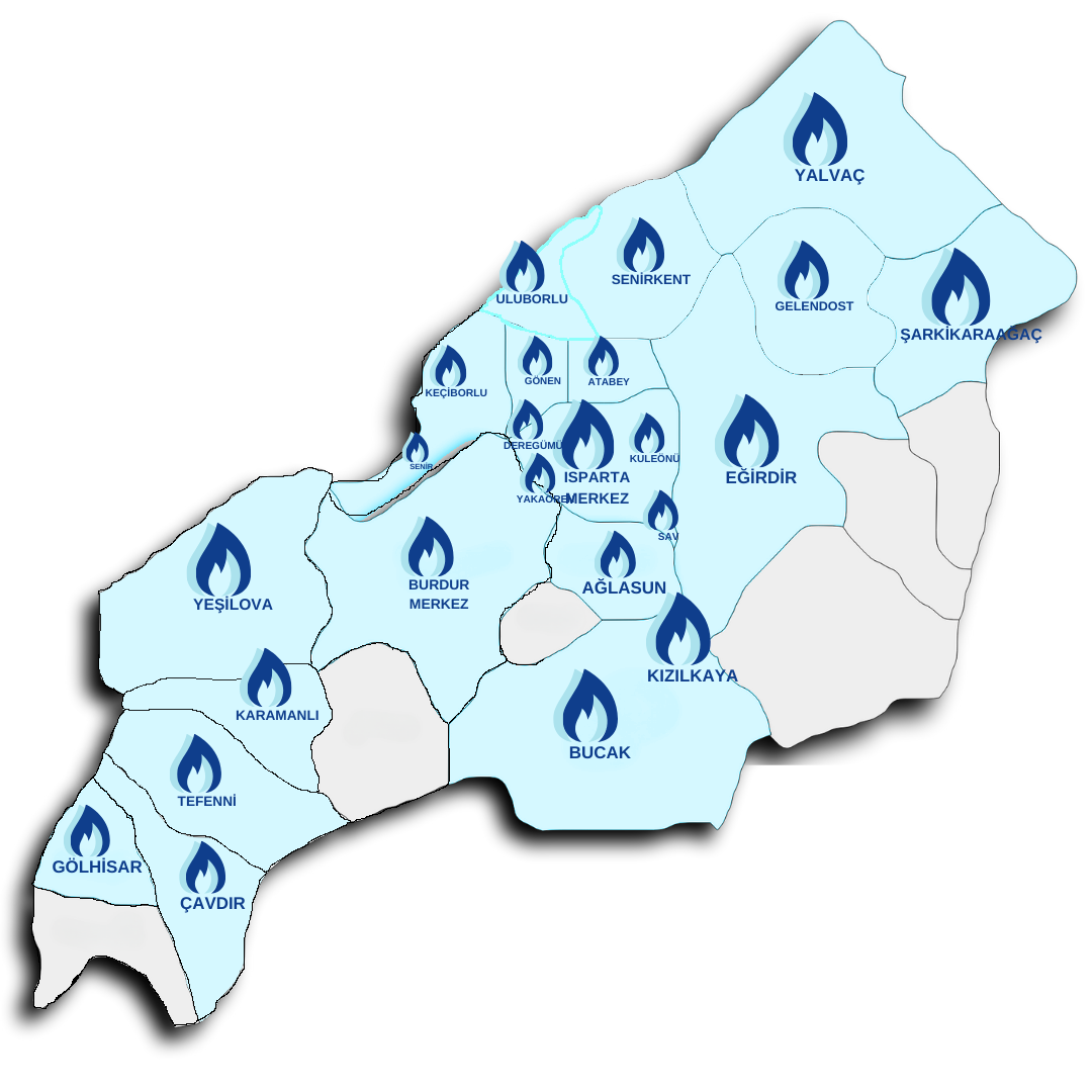 Torosgaz Dağıtım Haritası